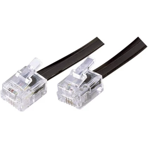 Western priključni kabel [1x RJ11 utikač 6p4c - 1x RJ11 utikač 6p4c] 10 m crne boje slika
