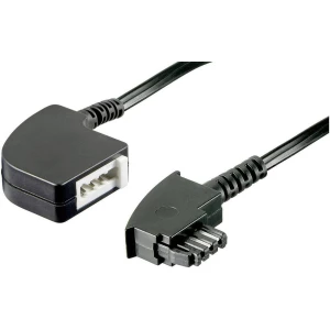Telefonski (analogni) produžni kabel [1x TAE-F utikač - 1x TAE-F utičnica] 10 m crne boje slika