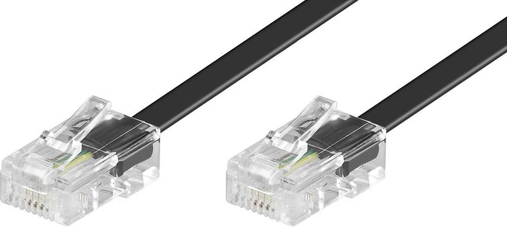ISDN priključni kabel [1x RJ45 utikač 8p4c - 1x RJ45 utikač 8p4c] 10 m crne boje slika