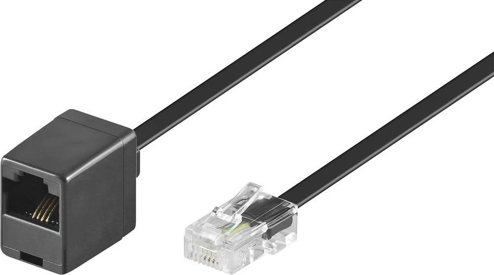 ISDN produžni kabel [1x RJ45 utikač 8p4c - 1x RJ45 utičnica 8p4c] 10 m crne boje slika