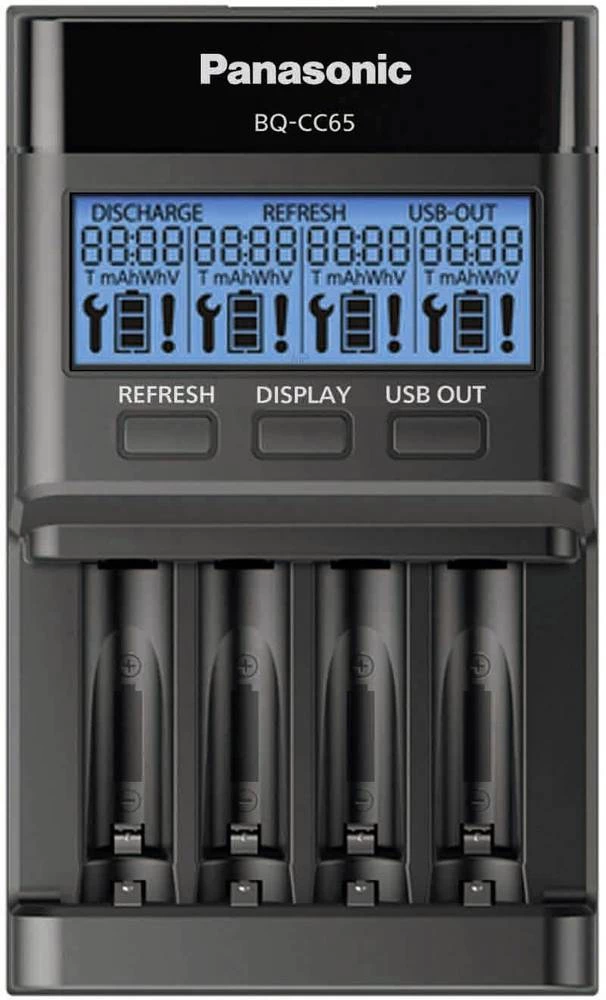 Punjač za okrugle baterije NiMH Panasonic BQ-CC65 micro (AAA), mignon (AA) slika