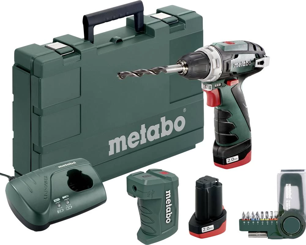 Metabo PowerMaxx BS osnovni set akumulatorska bušilica-odvijač 10.8 V 2 Ah Li-Ion uklj. 2. akumulatora, kovčeg, dodatna oprema slika