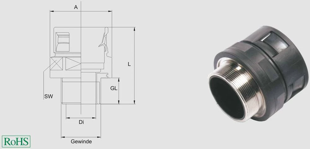 Cijevna uvodnica, sive boje 90° Helukabel 920232 HSSV MG GR M20 NW16/17 1 kom. slika