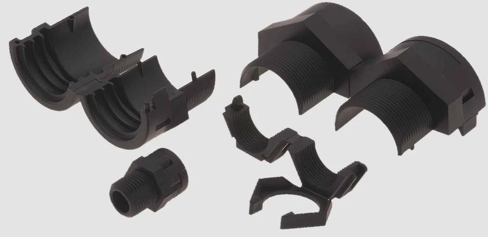 Cijevna uvodnica, crne boje, ravna Helukabel 93515 COV PG13,5 djeljiva vijčana veza KM NW14 1 kom. slika