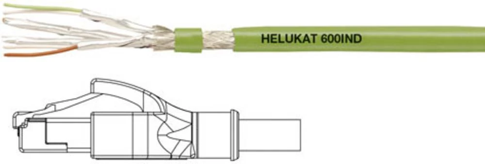 RJ45 mrežni priključni kabel CAT 6a S/FTP 3 m zelene boje, PUR plašt Helukabel slika