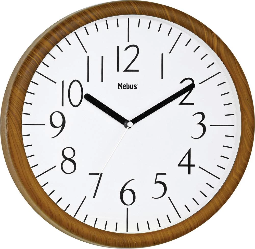 Zidni kvarčni sat Mebus 17926 305 mm x 40 mm drvo, tamno smeđa slika