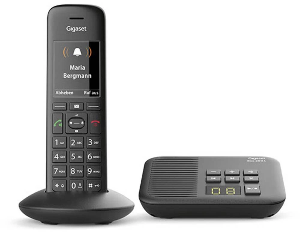 Bežični analogni telefon Gigaset C570A automatska sekretarica, telefoniranje slobodnih ruku, crne boje slika