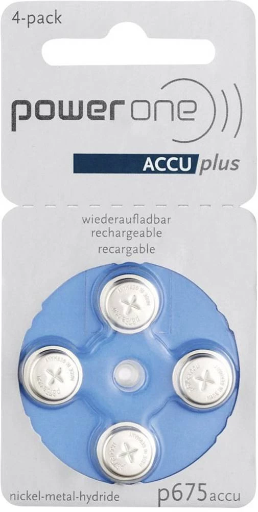 Punjiva baterija za slušne aparate ZA 675 NiMH Powerone P675 74 mAh 1.2 V 4 kom. slika
