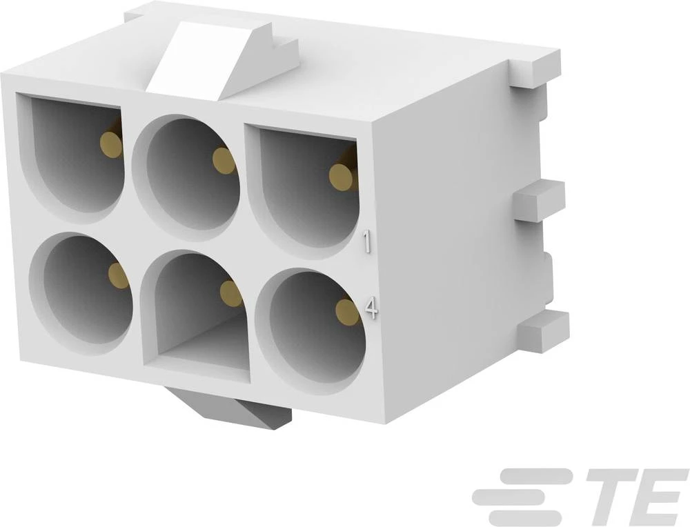 Kućište s muškim kontaktima za tiskanu pločicu MATE-N-LOK ukupan broj polova: 6 TE Connectivity 350711-4 mjere rastera: 6.35 mm slika
