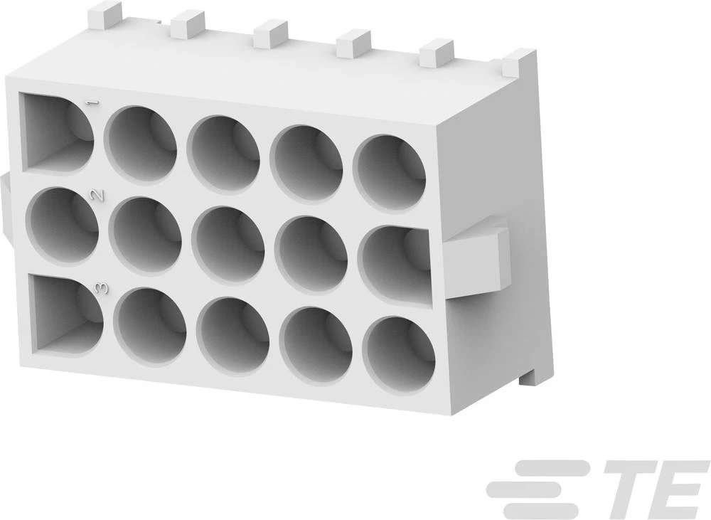 Kućište s muškim kontaktima za tiskanu pločicu MATE-N-LOK ukupan broj polova: 15 TE Connectivity 643430-1 mjere rastera: 6.35 mm slika