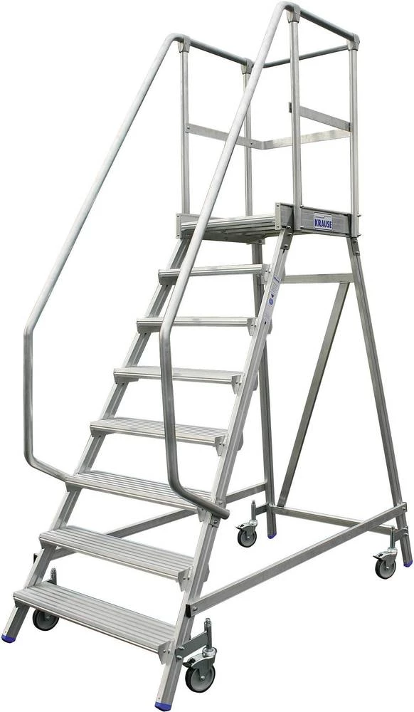 Ljestva s platformom, mobilna, maks. radna visina 2.95 m Krause 820143 srebrna 33.4 kg slika