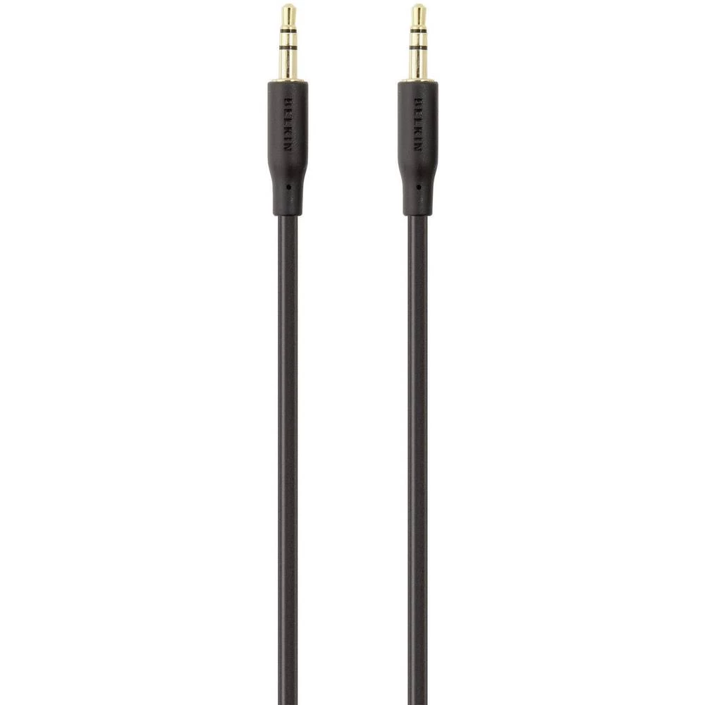 Utičnica Audio Priključni kabel [1x 3,5 mm banana utikač - 1x 3,5 mm banana utikač] 1 m Crna pozlaćeni kontakti Belkin slika
