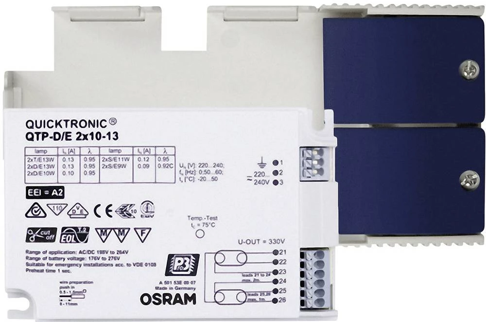 OSRAM predsklopni uređaj za svjetiljke QTP-D/E 2X10-13/220-240 UNV1 4008321181596 slika