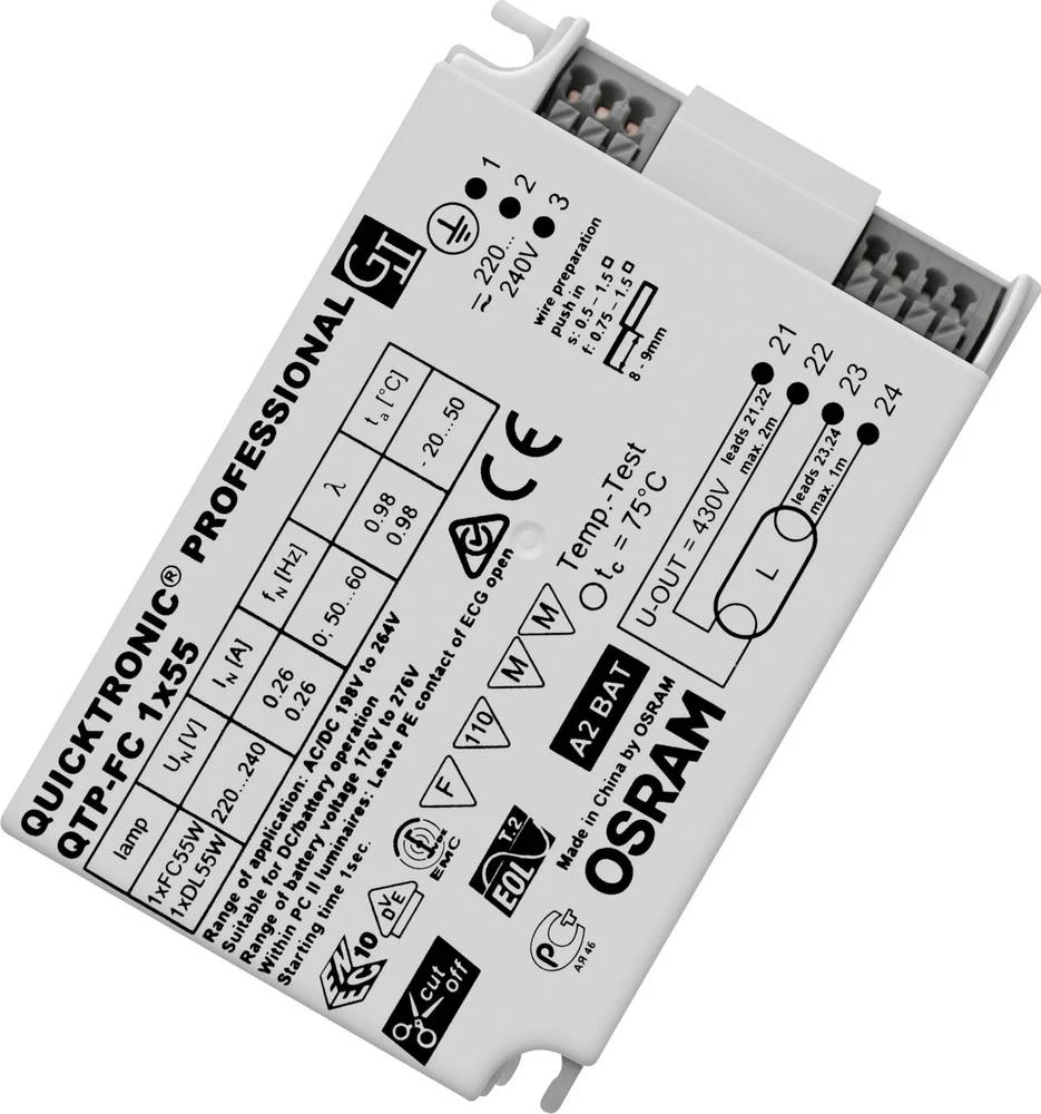 OSRAM predsklopni uređaj za svjetiljke QTP-FC 1X55/220-240 UNV1 4008321537041 slika