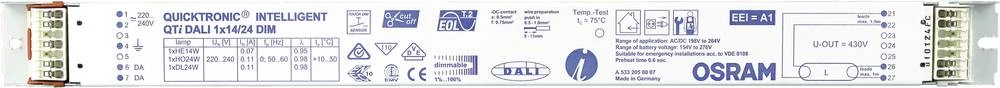 OSRAM predsklopni uređaj za svjetiljke QTIDALI 1X14/24 DIM UNV1 4050300870380 slika