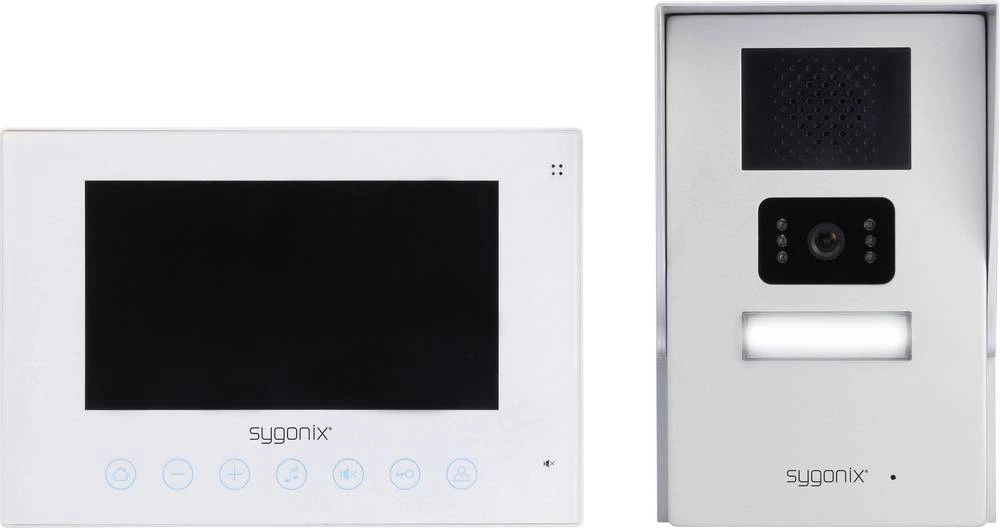 Sygonix Interfon s kamerom i otključavanjem el. brave, Kompletni set za jedan Dom, srebrna, bijela slika