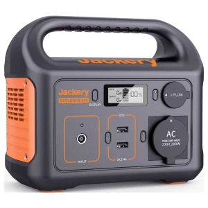 Jackery Explorer 240 v2 powerstation LiFePO 4 crna, narančasta s regulatorom punjenja slika