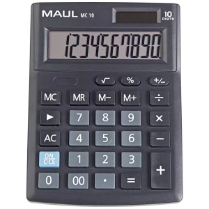 Maul MC 10 stolni kalkulator crna Zaslon (broj mjesta): 10 baterijski pogon, solarno napajanje (Š x V x D) 137 x 31 x 103 mm slika