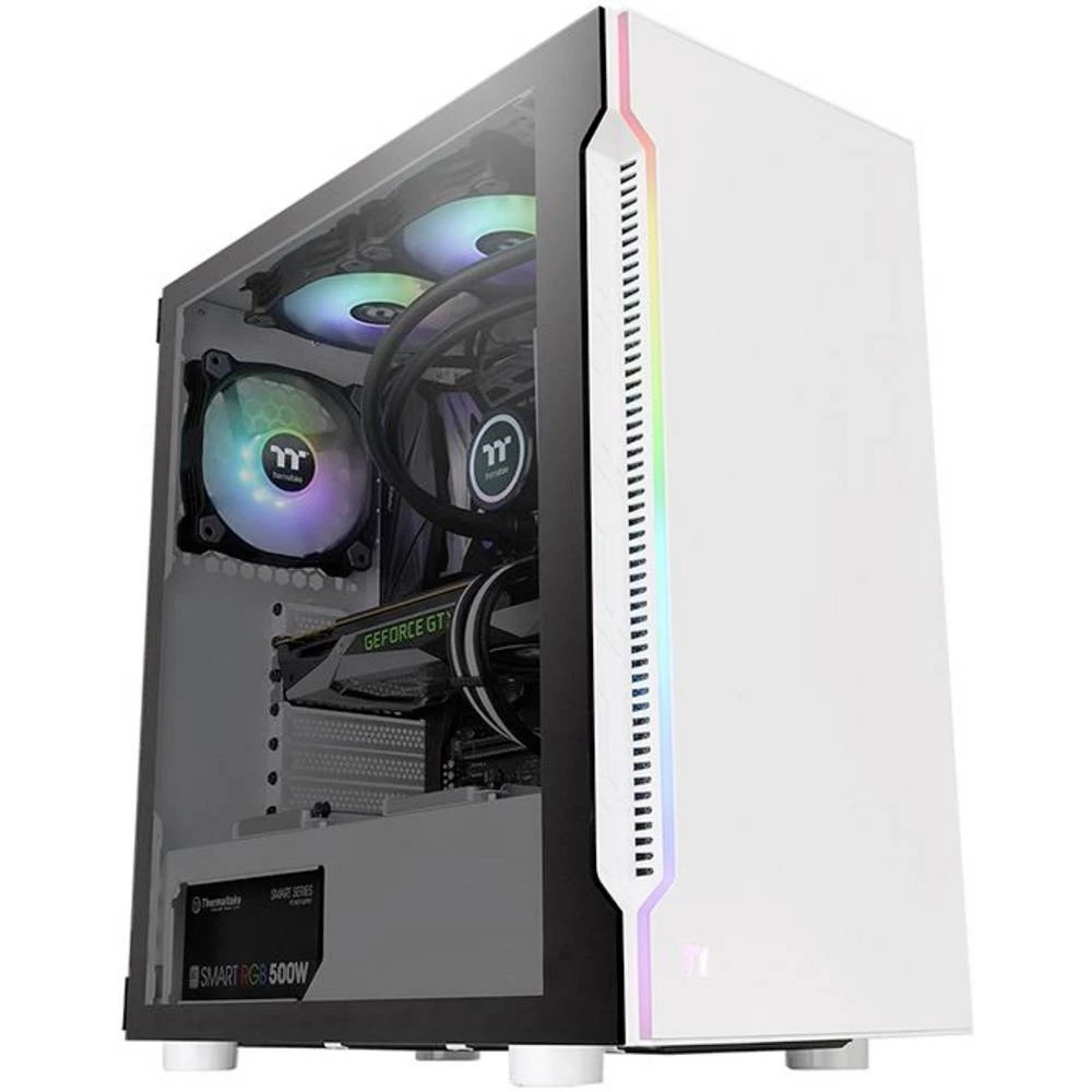 Thermaltake H200 TG Snow RGB midi-tower kućište za računala bijela integrirana rasvjeta, 1 predinstalirani ventilator, b slika