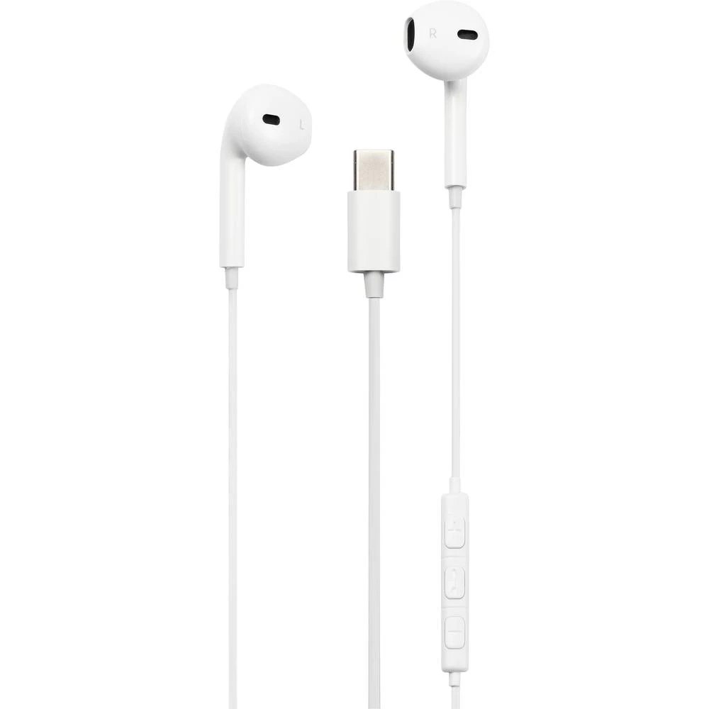 STREETZ HL-W111 In Ear Headset žičani stereo bijela slušalice s mikrofonom, kontrola glasnoće slika