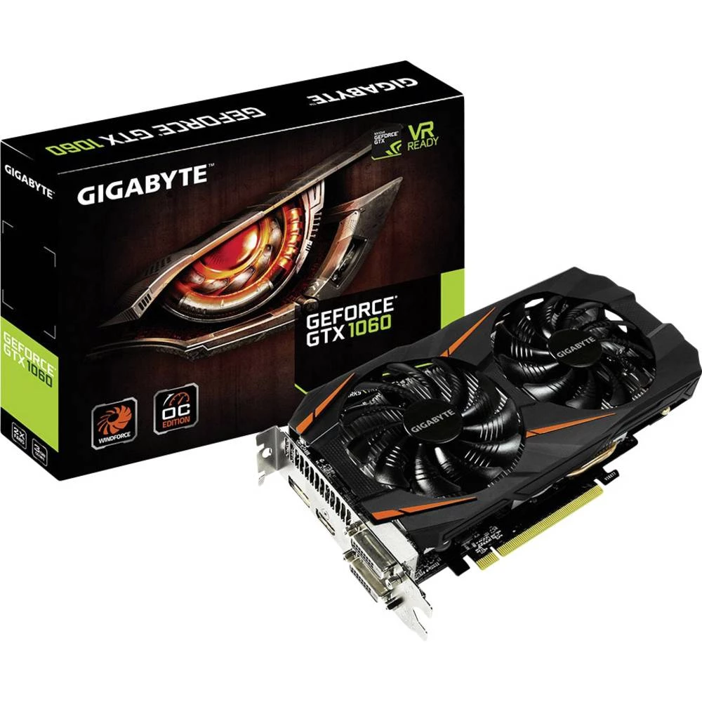 Grafička kartica Gigabyte Nvidia GeForce GTX1060 Windforce Overclocked 3 GB GDDR5-RAM PCIe x16 HDMI&trade;, DVI, DisplayPort slika