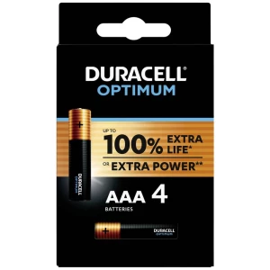 Duracell Optimum micro (AAA) baterija alkalno-manganov 1.5 V 4 St. slika