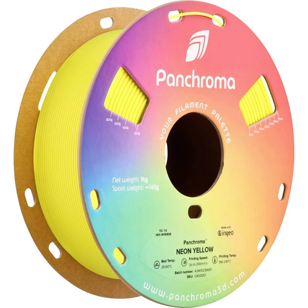 Polymaker CA02007 Panchroma™ Neon 3D pisač filament PLA fluorescentan, promjena boje 1.75 mm 1000 g neonsko-žuta (fluore slika