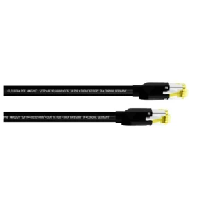 Cordial 15576 RJ45 mrežni kabel, Patch kabel CAT 7a S/FTP 1.00 m crna PUR plašt 1 St. slika