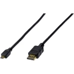 Digitus HDMI priključni kabel HDMI-A utikač, HDMI-Micro-D utikač 2.00 m crna AK-330109-020-S pozlaćeni kontakti HDMI kabel