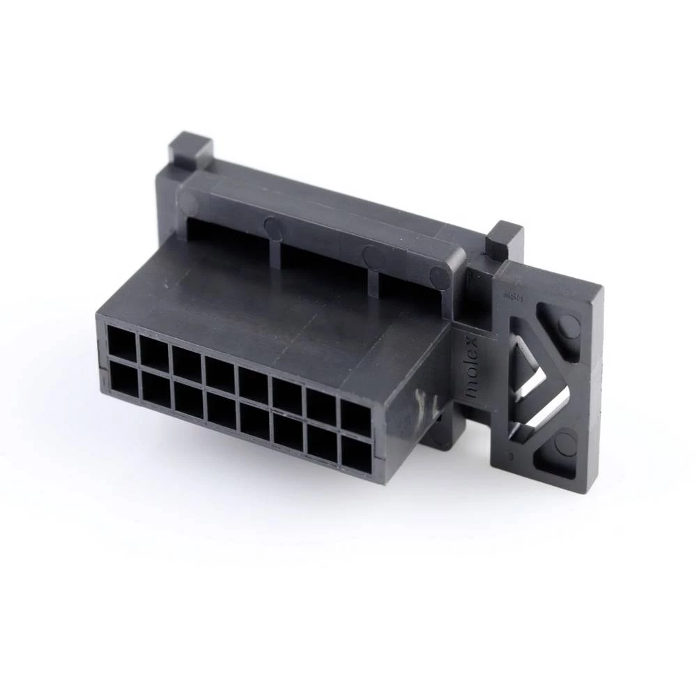 Molex 443001600 Micro-Fit BMI Plug Housing, Dual Row, Panel Mount, 16 Circuits, Black slika