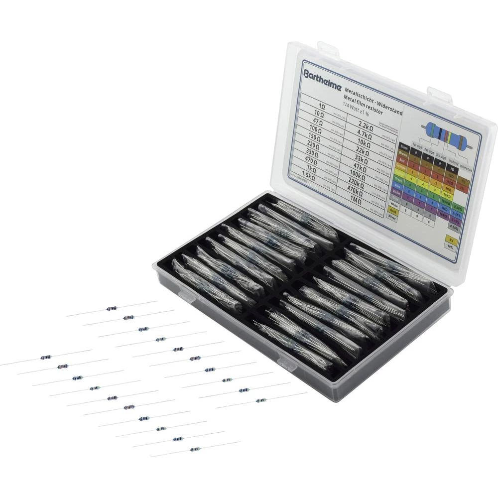 Komplet metalnoslojnih otpora Aksijalno ožičen 0207 0.25 W 1 % Barthelme 00430333 400 ST slika