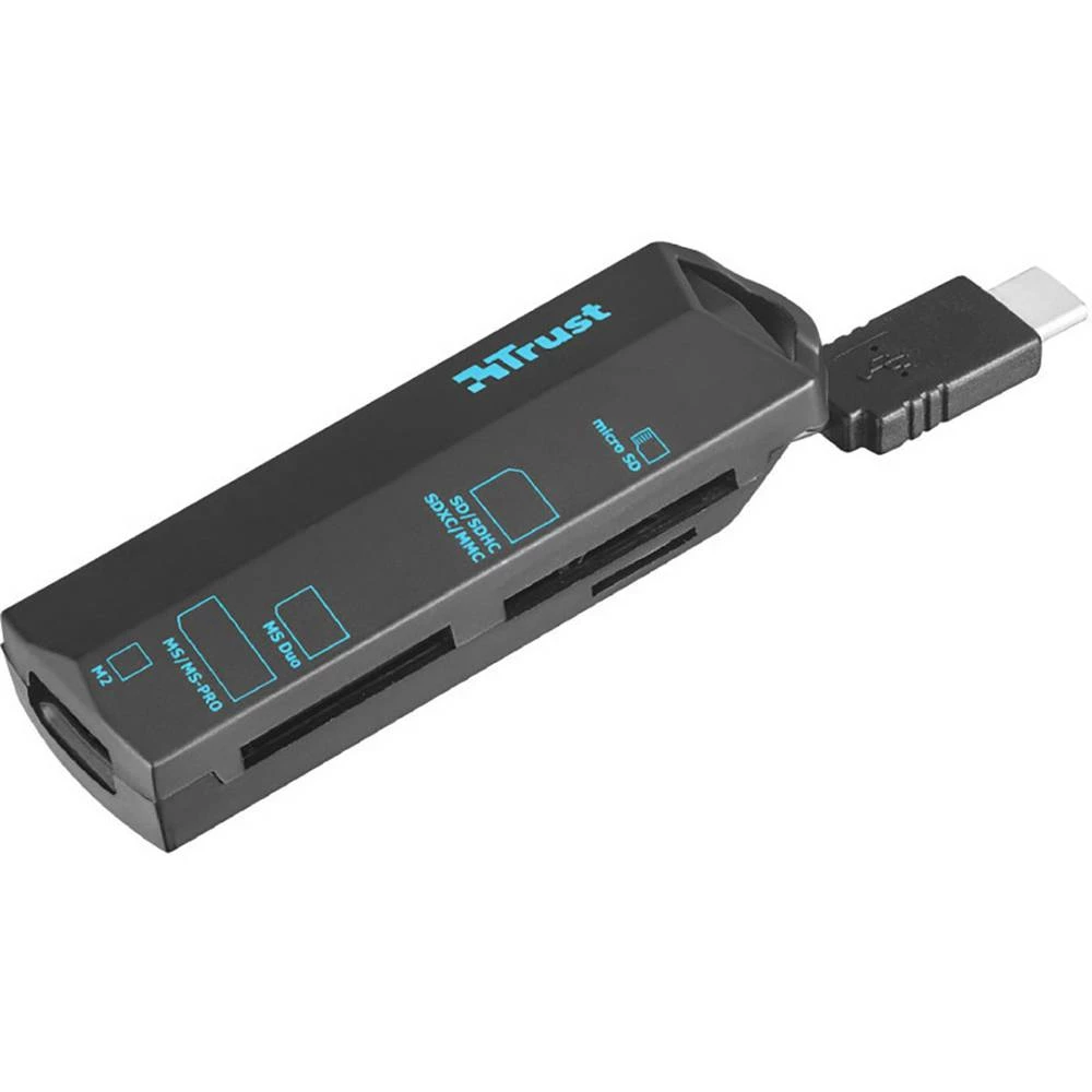 Vanjski čitač memorijskih kartica USB-C&trade; Trust USB-C Cardreader Crna slika
