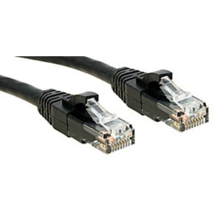 LINDY 45434 RJ45 mrežni kabel, Patch kabel CAT 6 U/UTP 3.00 m crna sa zaštitom za nosić 1 St. slika
