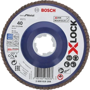 Bosch Accessories 2608619209 X-LOCK diskovni poklopac, ravna verzija, plastična potporna ploča, Ø125 mm, K40, X571, najbo slika