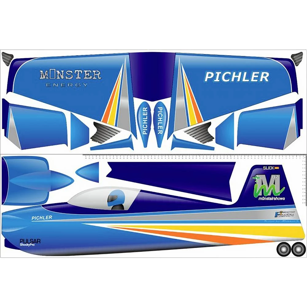 Pichler Slick 360 Combo Set plava boja RC model motornog zrakoplova  ARF 840 mm slika