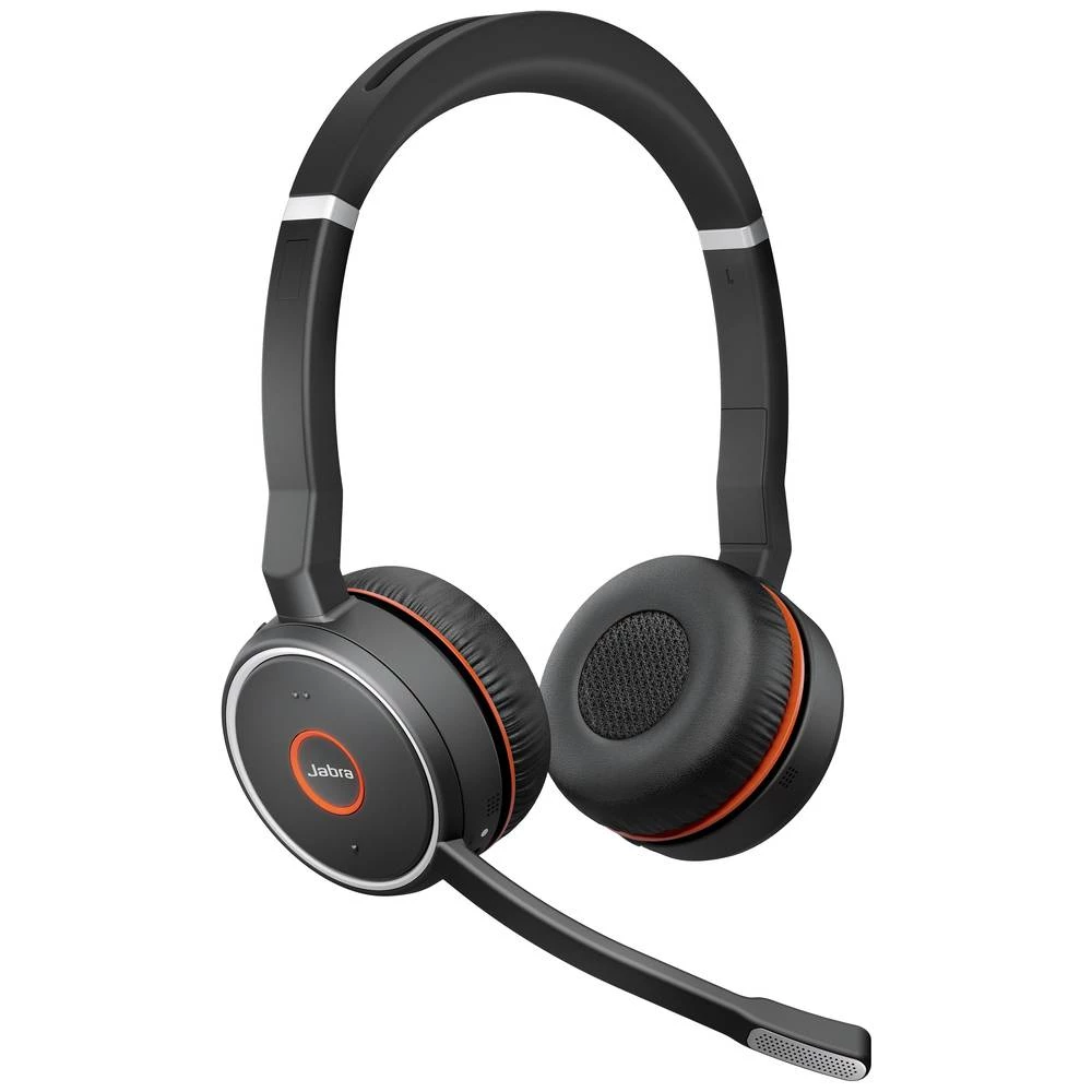 Jabra Evolve 75 Second Edition - UC telefon On Ear Headset bežični, Bluetooth®, žičani stereo crna smanjivanje šuma mikrofona, poništavanje buke slušalice s mikrofonom, uklj. stanica za punjenje i ... slika