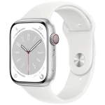 Apple Watch Series 8 GPS + Cellular 45 mm kućište od aluminija srebrna sportska narukvica bijela
