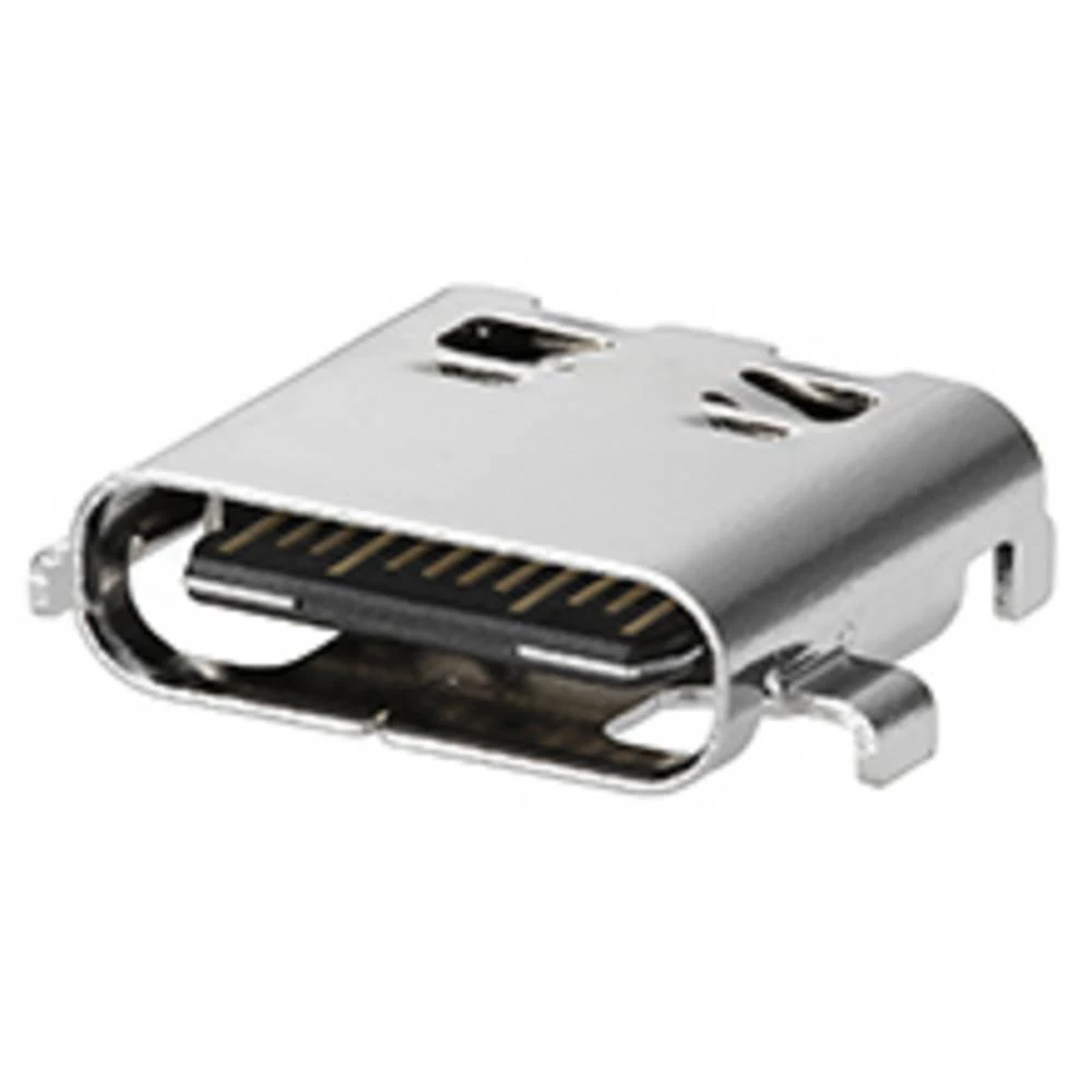 Molex 1054550101 1300 pcs Universal Serial Bus (USB) Shielded I/O Receptacle, Type C, Right-Angle, Mid-Mount, Surface Mount, Gold ( slika