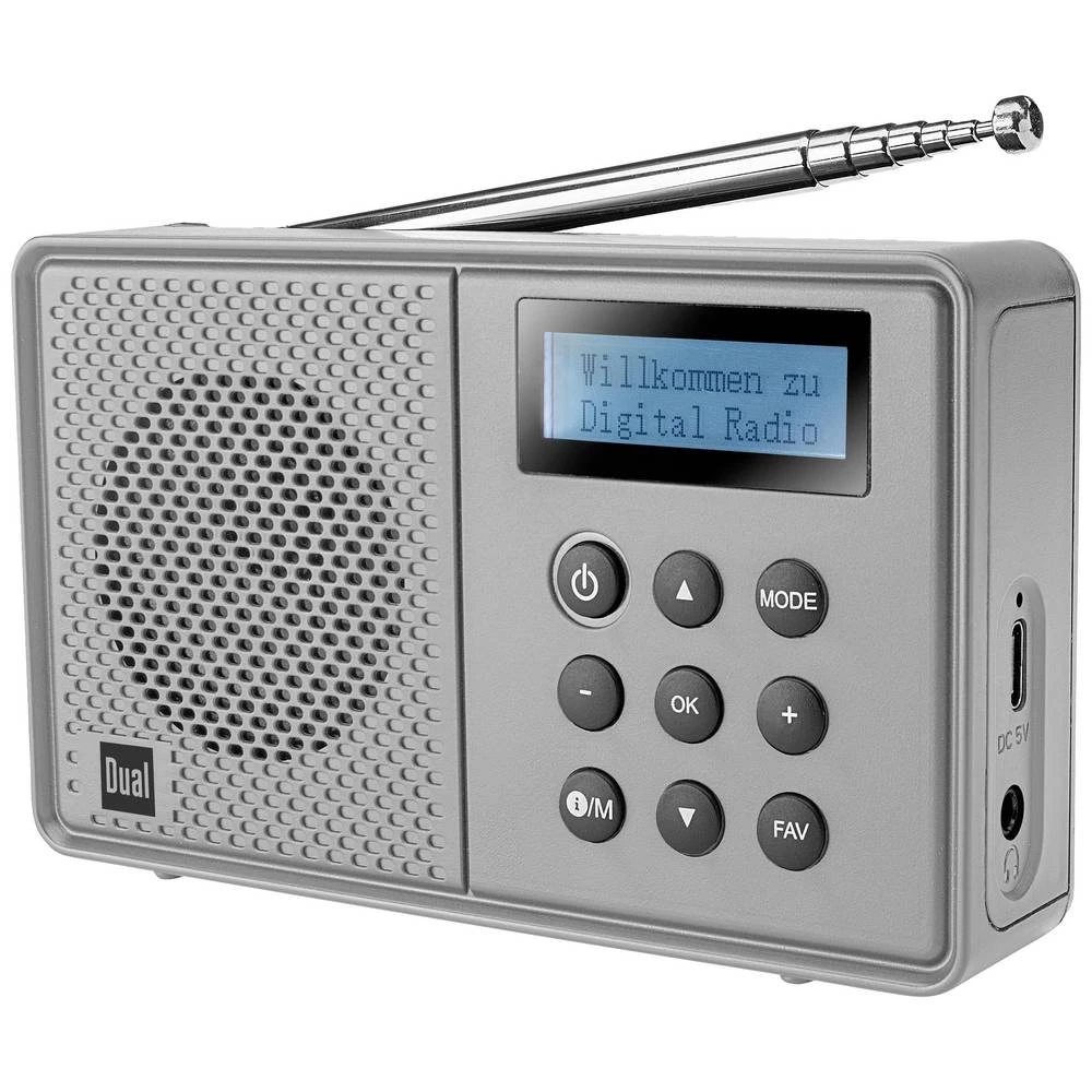 Dual MCR 110 desktop radio DAB+ (1012), UKW (1014) DAB+, UKW, Bluetooth®  funkcija alarma, mogućnost punjenja srebrna slika