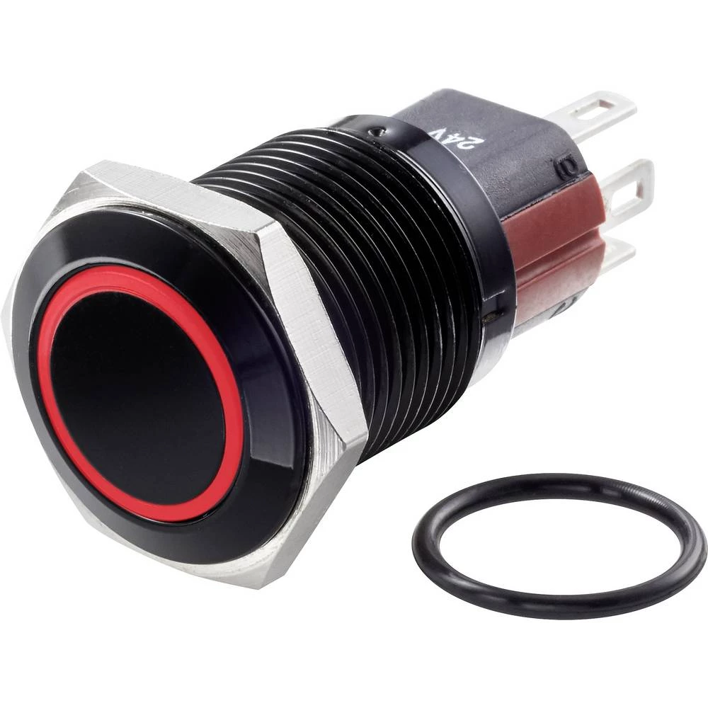 TRU COMPONENTS TC-GQ16-KF-11E/J/R/12V/A Tlačni prekidač sa zaštitom od vandalizma 48 V/DC 2 A 1 x OFF/(ON) IP65 vraća se u izspr slika