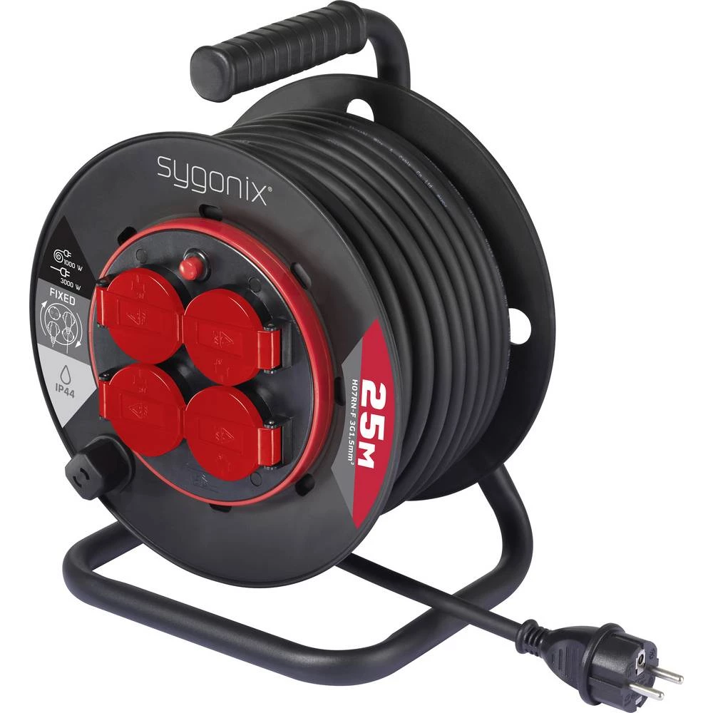 Sygonix SY-10236135 kabelski bubanj 25 m crna sigurnosni utikač slika