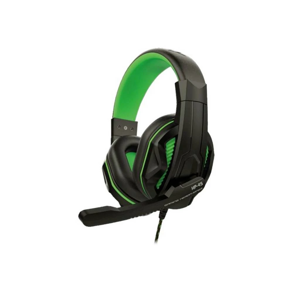 Steelplay HP45 igre Over Ear Headset žičani stereo crna/zelena  kontrola glasnoće slika