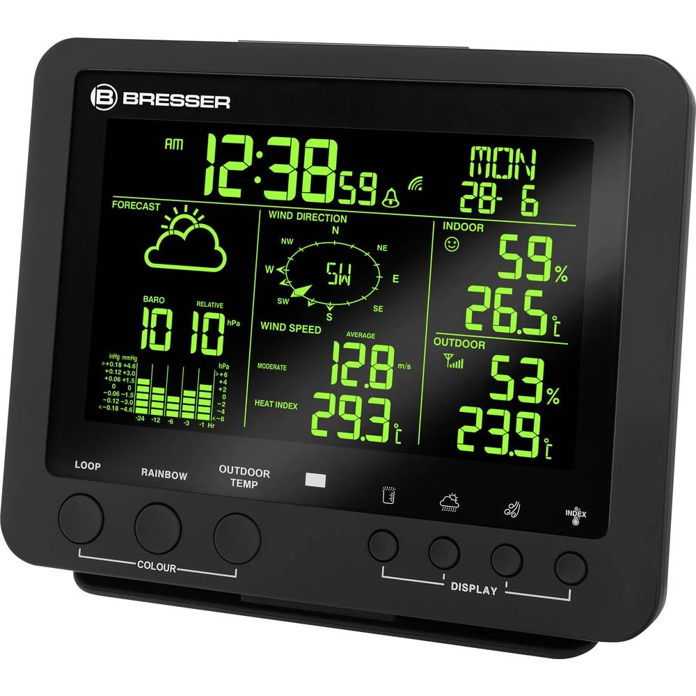Bresser Optik Center 5-in-1 7002510 bežična vremenska stanica Predviđanje za 12 do 24 sata slika