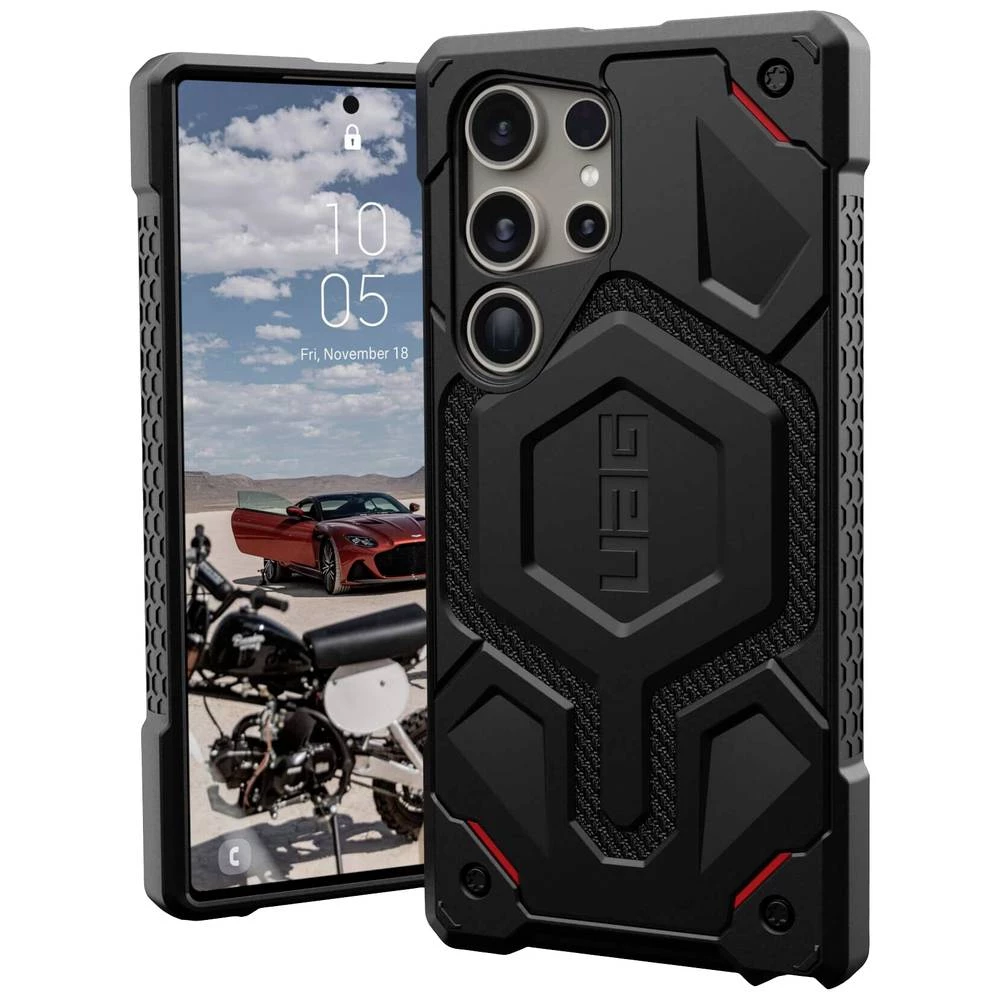 Urban Armor Gear Monarch Pro stražnji poklopac za mobilni telefon Samsung Galaxy S24 Ultra kevlar®, crna MagSafe kompati slika
