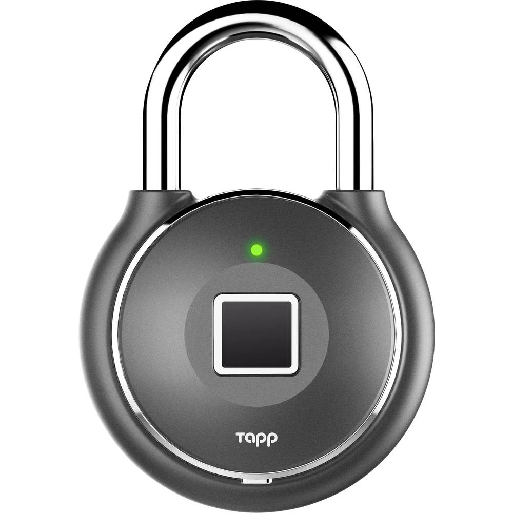 Lokot 56 mm Bluetooth Tapplock Tapplock one plus - gun metal Gunmetal Zaključavanje otiskom prsta, Bluetooth lokot slika