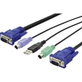 Digitus KVM priključni kabel [1x muški konektor vga - 2x muški konektor PS/2, muški konektor USB 2.0 tipa a, muški konektor vga] 3.00 m crna slika