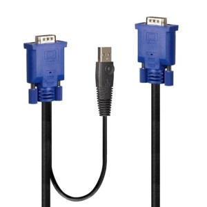 LINDY KVM adapter [1x VGA - 1x VGA, USB-A] 3.00 m crna, plava boja slika