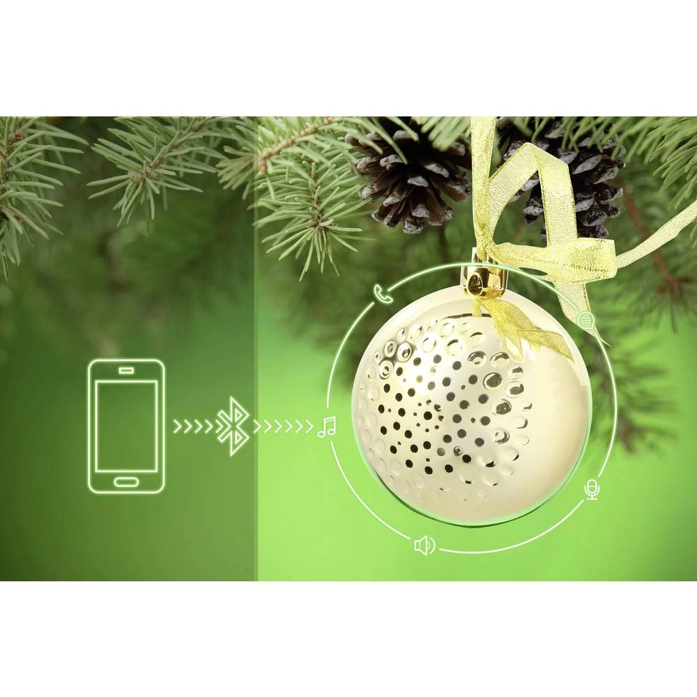 Bluetooth zvučnik Technaxx Christmas Speaker Zlatna slika