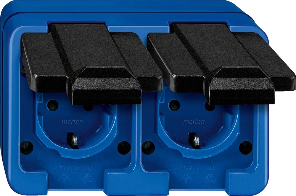 Ugradbena utičnica IP44 Plava boja Merten 229275 slika