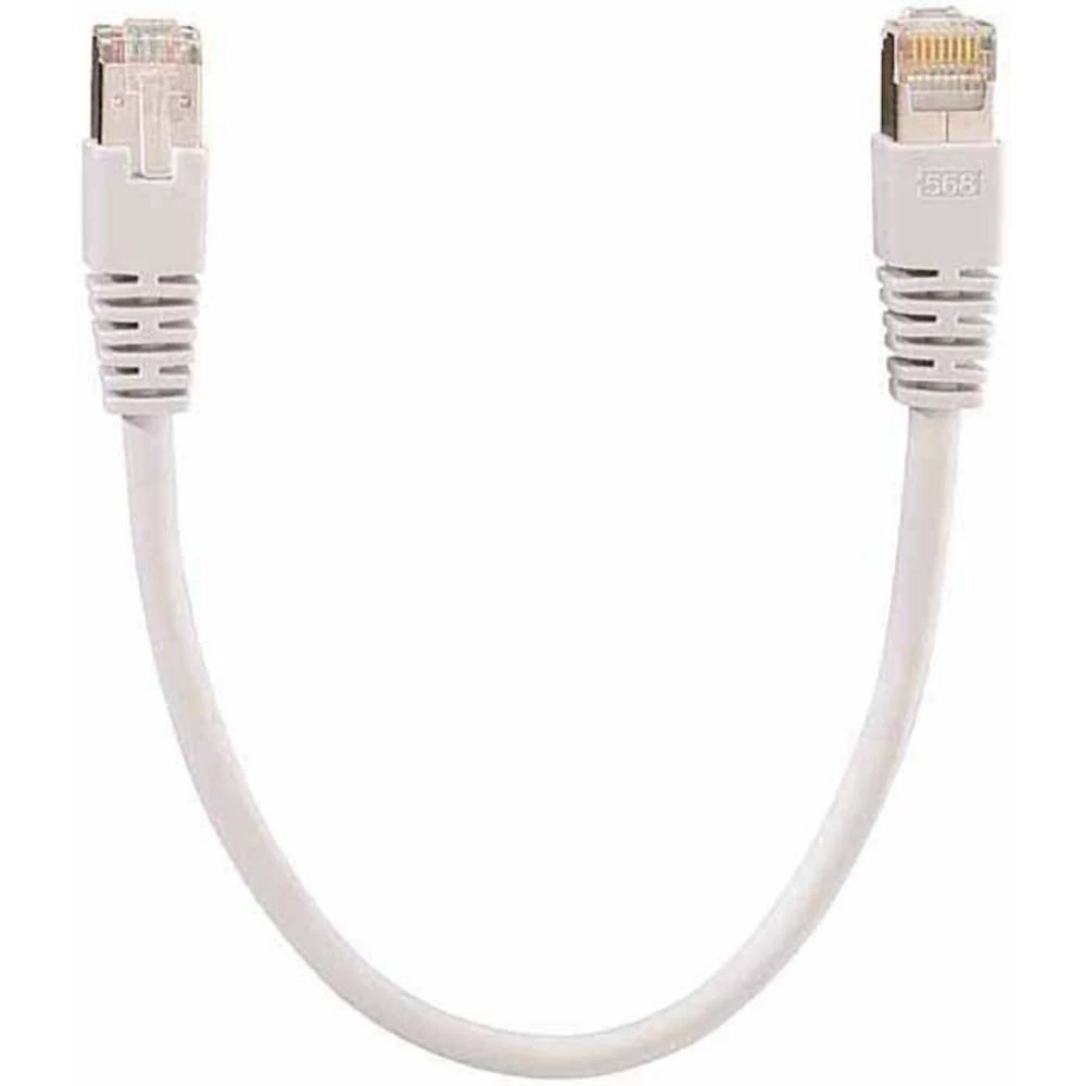 Rutenbeck RJ45 23510201 mrežni kabeli, patch kabeli cat 5e S/FTP 0.35 m siva sa zaštitom slika